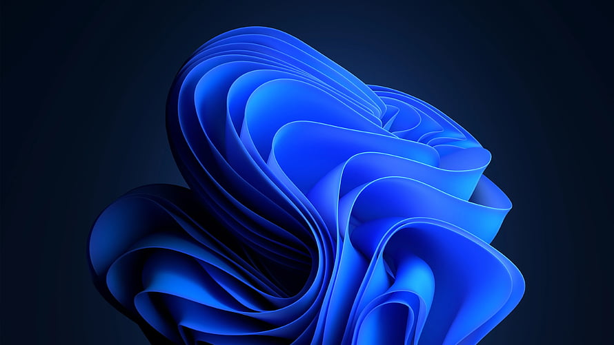 Windows 11 Default Blue Abstract Flowing Ribbon Wallpaper HD wallpaper