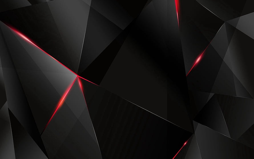 Dark Geometric Abstract Background with Glowing Red Light Streaks HD wallpaper