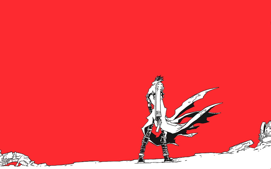 Vash the Stampede from Trigun Standing in a Red Landscape HD wallpaper