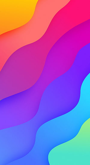 Vibrant Rainbow Gradient Abstract Wavy Colorful Background HD phone wallpaper