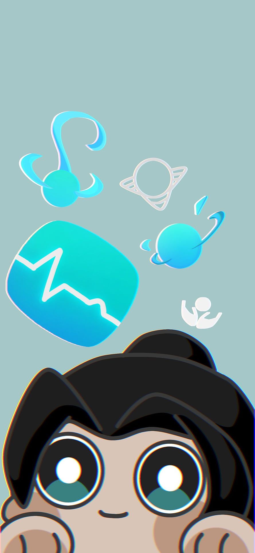 Cute Sage Valorant Character with Floating Icons and Pastel Background HD phone wallpaper