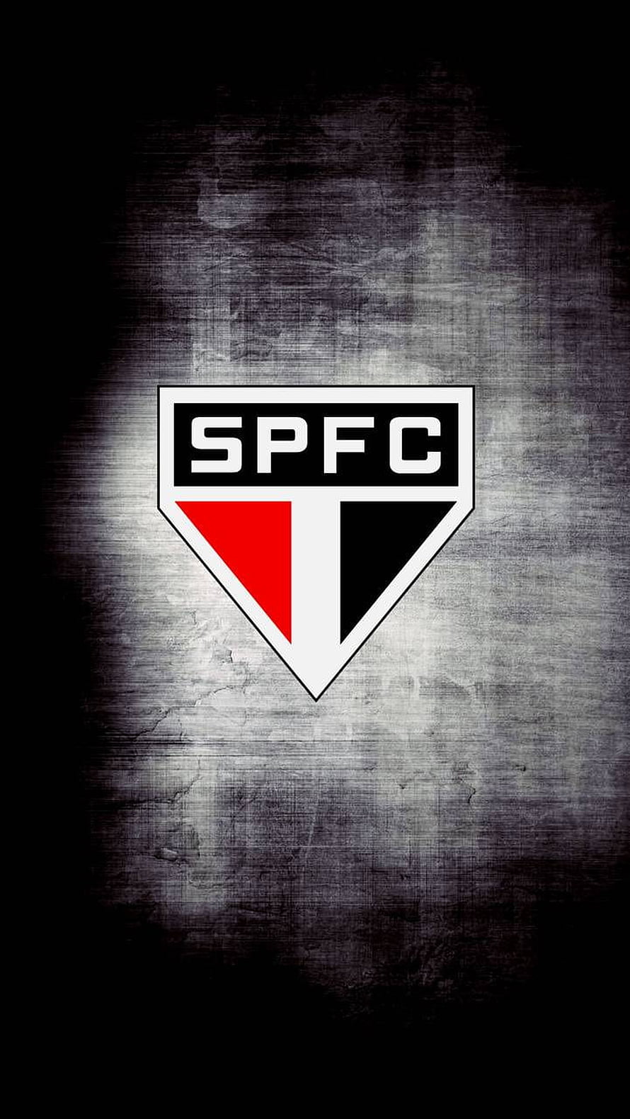 Sao Paulo FC Shield Emblem on Dark Grunge Concrete Background HD phone wallpaper