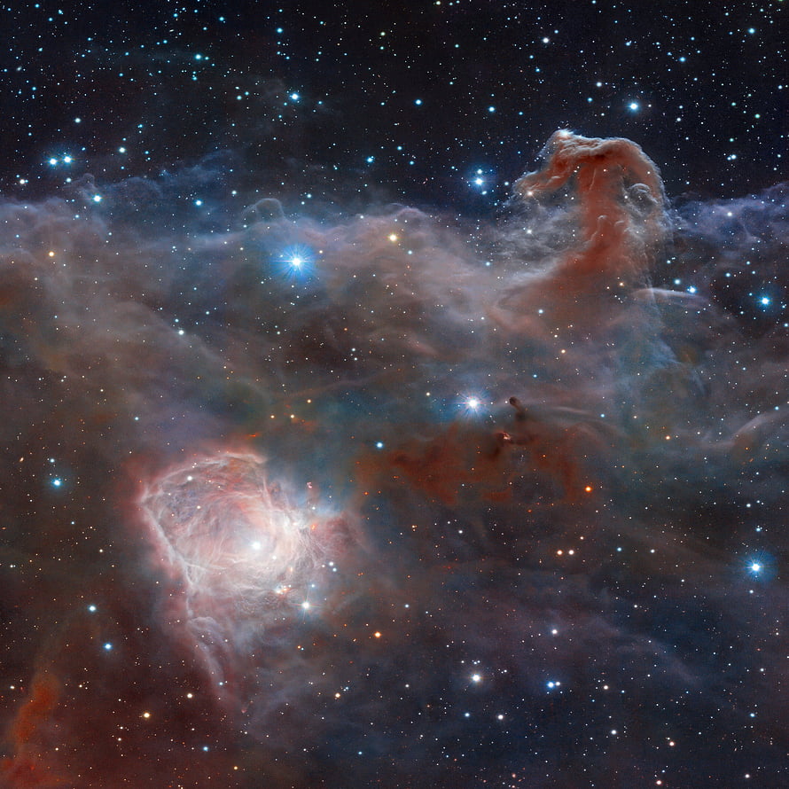 Horsehead Nebula and Flame Nebula in the Orion Constellation Deep Space Astrophotography HD wallpaper