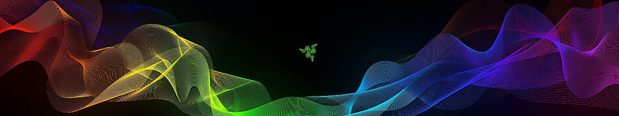 Razer Chroma RGB Waveform Abstract Digital Art Banner HD wallpaper