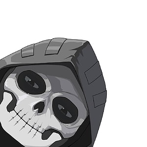 Grayscale Skull Soldier Portrait in Tactical Helmet from Call of Duty Ghosts HD phone wallpaper