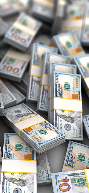 Stacks of Bundled One Hundred Dollar Bills Piled in a Wealthy Financial Scene HD phone wallpaper
