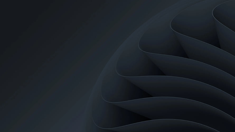 Dark Abstract Wavy Ribs Minimalist 3D Render Wallpaper HD wallpaper