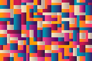 Vibrant Geometric Mosaic Abstract Pattern with Bold Colorful Blocks HD wallpaper