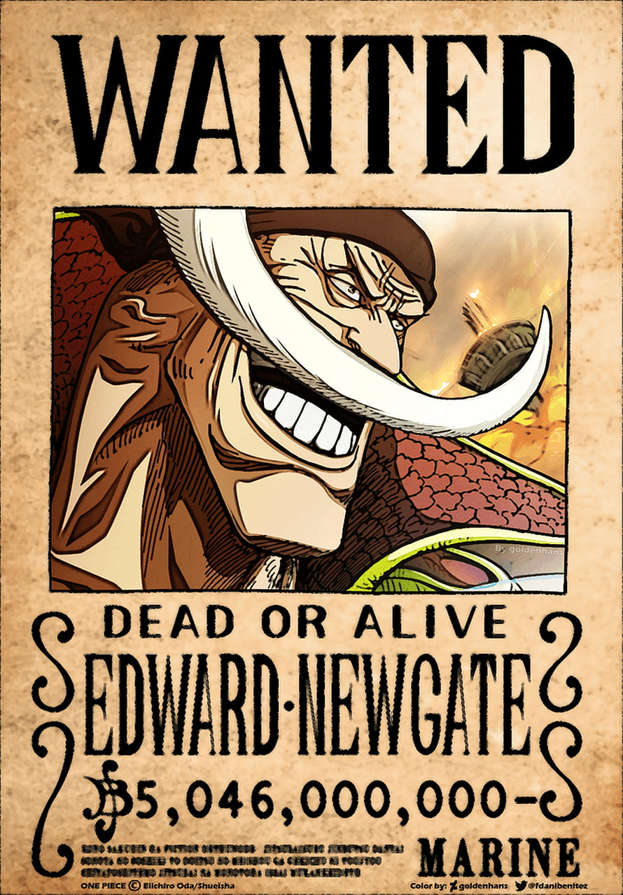 Edward Newgate One Piece Wanted Poster Artwork HD phone wallpaper