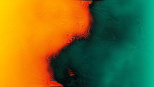 Vibrant Orange and Teal Abstract Fluid Art with Swirling Contour Patterns HD wallpaper