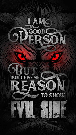 Dark Lion With Glowing Red Eyes And Motivational Typography HD phone wallpaper