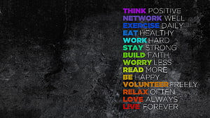 Colorful Motivational Affirmations on Dark Grunge Concrete Wall HD wallpaper