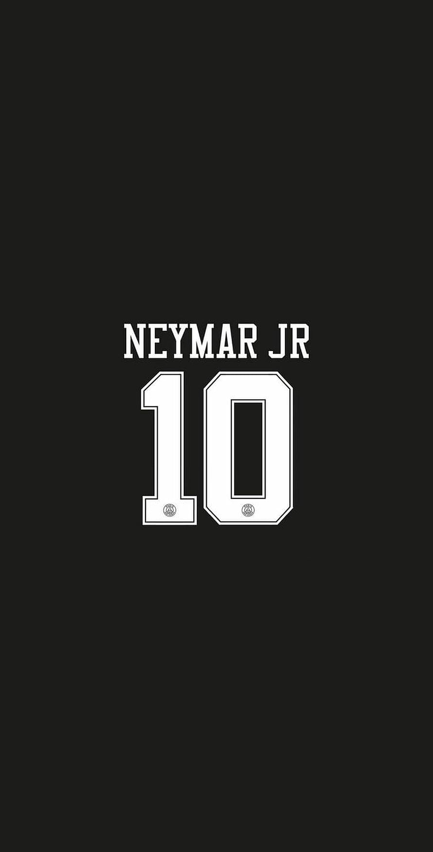 Neymar Jr Number 10 Minimalist Black Jersey Nameplate Design HD phone wallpaper