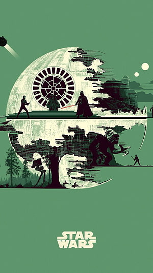 Star Wars Skywalker Saga Minimalist Green Poster Art HD phone wallpaper