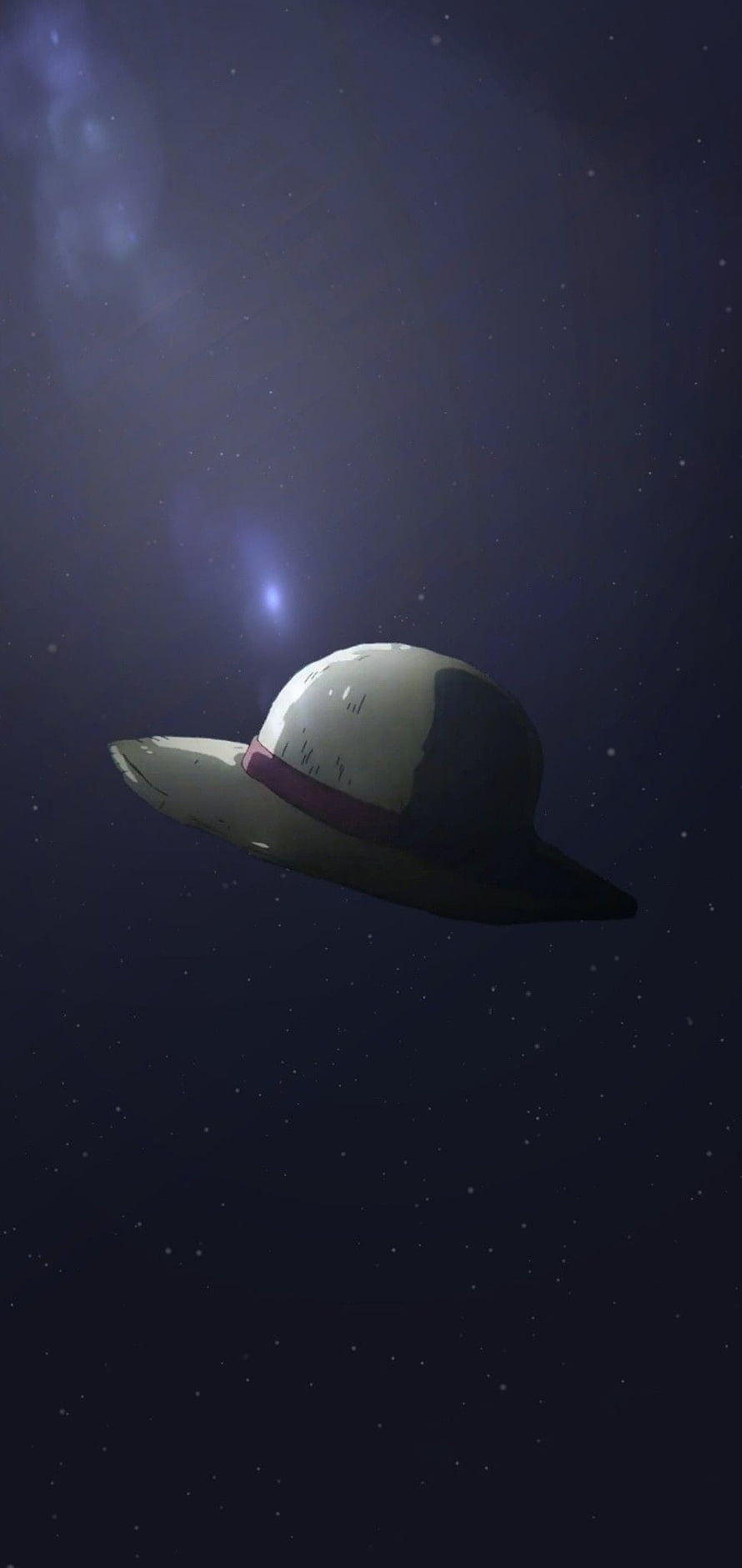One Piece Straw Hat Floating in Deep Space with Starry Night Sky HD phone wallpaper