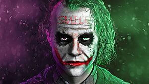 Joker Character Portrait With Smile Text And Green Hair HD wallpaper