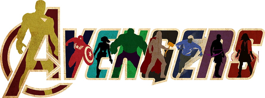 Avengers Assemble Logo Featuring Silhouettes of Captain America, Iron Man, and Thor HD wallpaper
