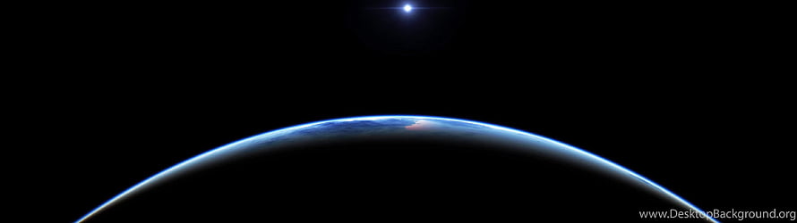 Earth Horizon at Night with Bright Star in Deep Space HD wallpaper