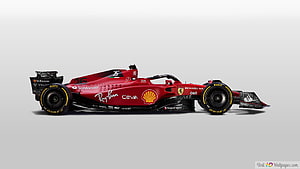 Ferrari F1-75 Formula 1 Race Car Side Profile on White Background HD wallpaper