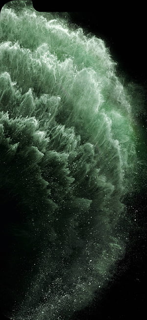 Emerald Green Ink Cloud Billowing in Dark Water Abstract Macro Photography HD phone wallpaper