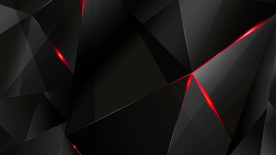 Dark Geometric Abstract Artwork With Glowing Red Light Streaks On Black Background HD wallpaper