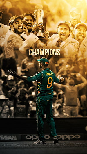Pakistan National Cricket Team Champions Trophy Celebration with Imad Wasim HD phone wallpaper