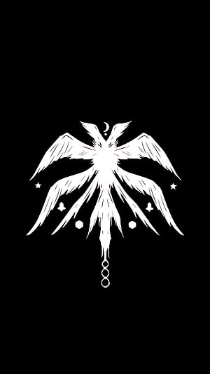 Urek Mazino Winged Angel Emblem from Tower of God on Black Background HD phone wallpaper