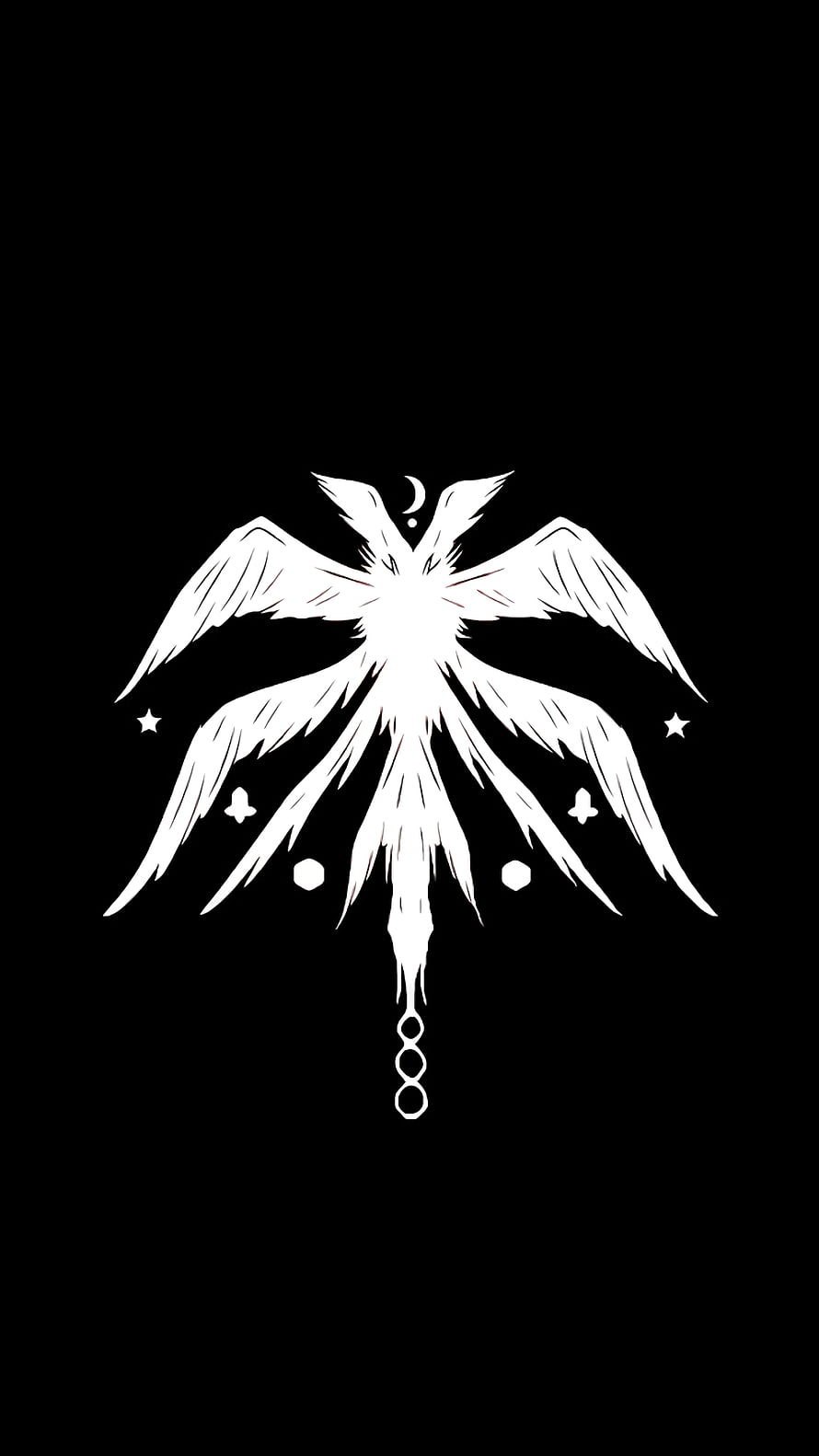 Urek Mazino Winged Angel Emblem from Tower of God on Black Background HD phone wallpaper