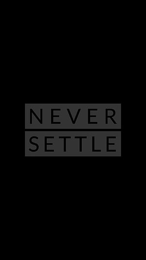 OnePlus Never Settle AMOLED Black Minimalist Logo Wallpaper HD phone wallpaper
