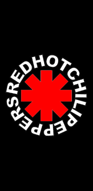 Red Hot Chili Peppers Band Logo With Red Starburst Emblem On Black Background HD phone wallpaper