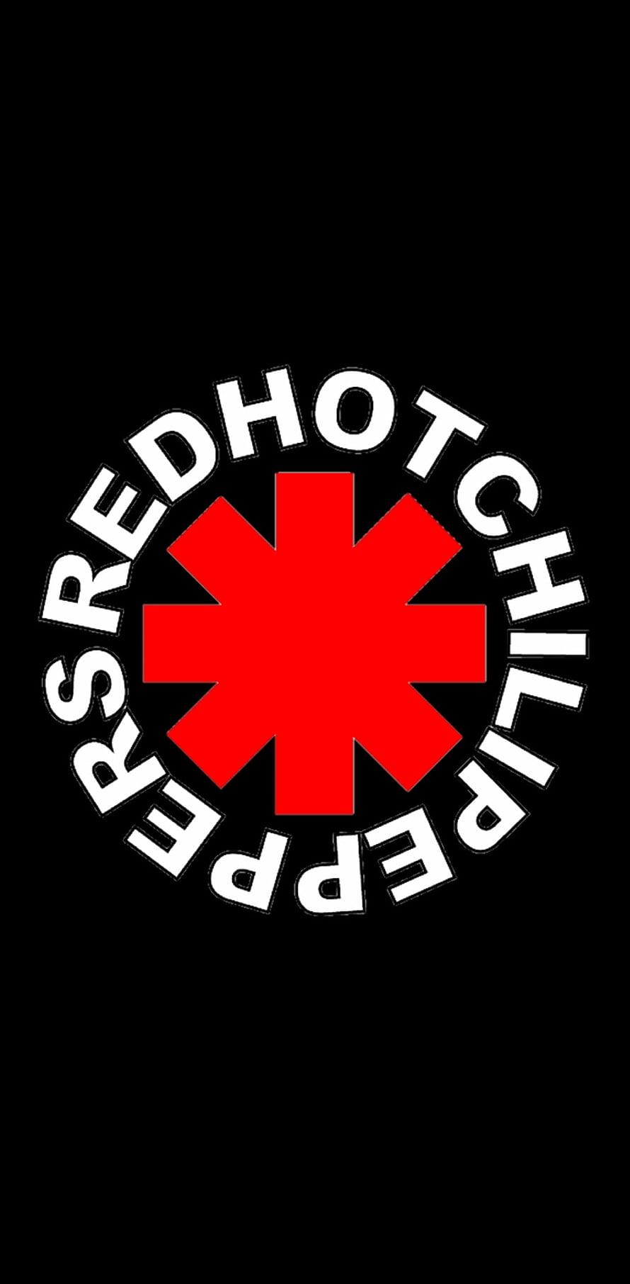 Red Hot Chili Peppers Band Logo With Red Starburst Emblem On Black Background HD phone wallpaper