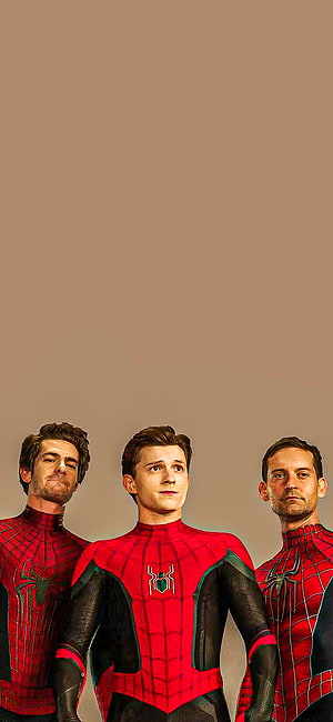 Three Spider-Man Actors in Suits from No Way Home HD phone wallpaper