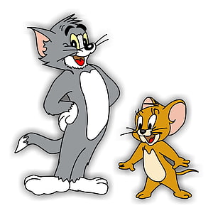 Tom and Jerry Classic Cartoon Characters Standing Together on White Background HD phone wallpaper