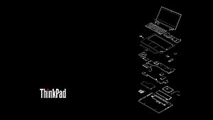 ThinkPad X240 Exploded View Technical Blueprint on Black Background HD wallpaper