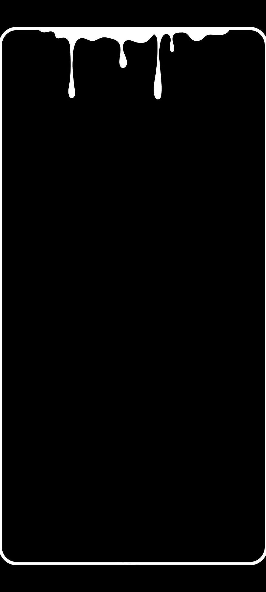 Minimalist Black and White Dripping Edge Border Wallpaper for AMOLED Screens HD phone wallpaper