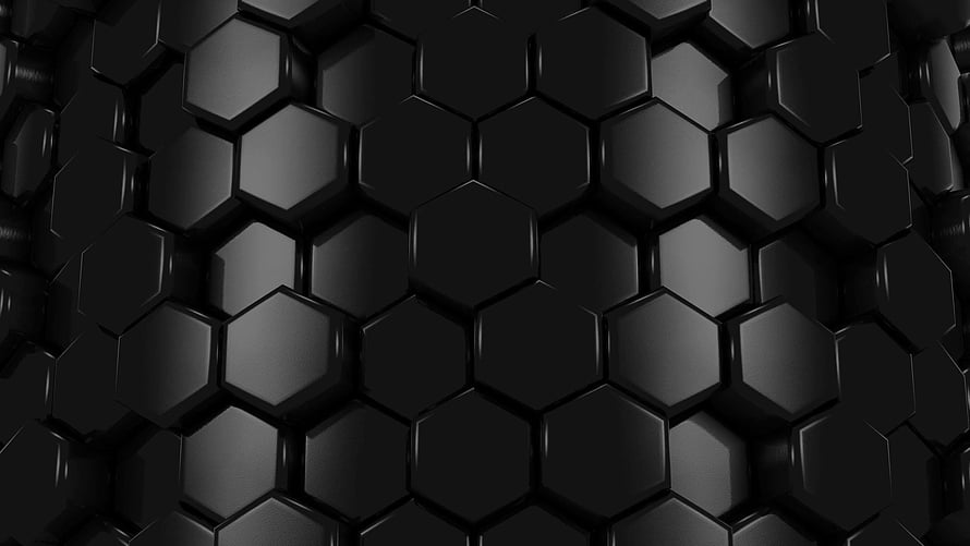 Dark 3D Honeycomb Hexagon Pattern with Metallic Texture HD wallpaper