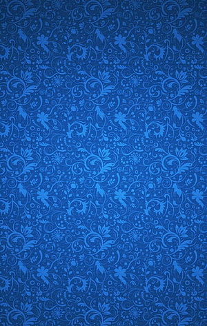 Royal Blue Floral Damask Pattern with Intricate Swirls and Botanical Motifs HD phone wallpaper