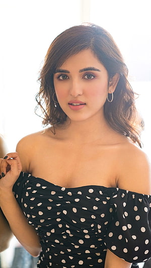 Shirley Setia in a Black Polka Dot Off-Shoulder Top with Soft Natural Lighting HD phone wallpaper