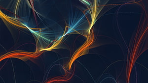 Vibrant Abstract Flowing Light Streaks on Dark Background HD wallpaper