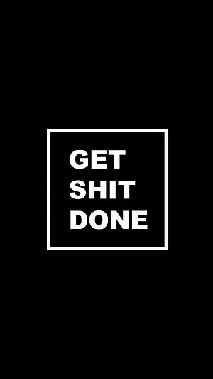 Bold Motivational Quote on Black Background with White Square Frame HD phone wallpaper