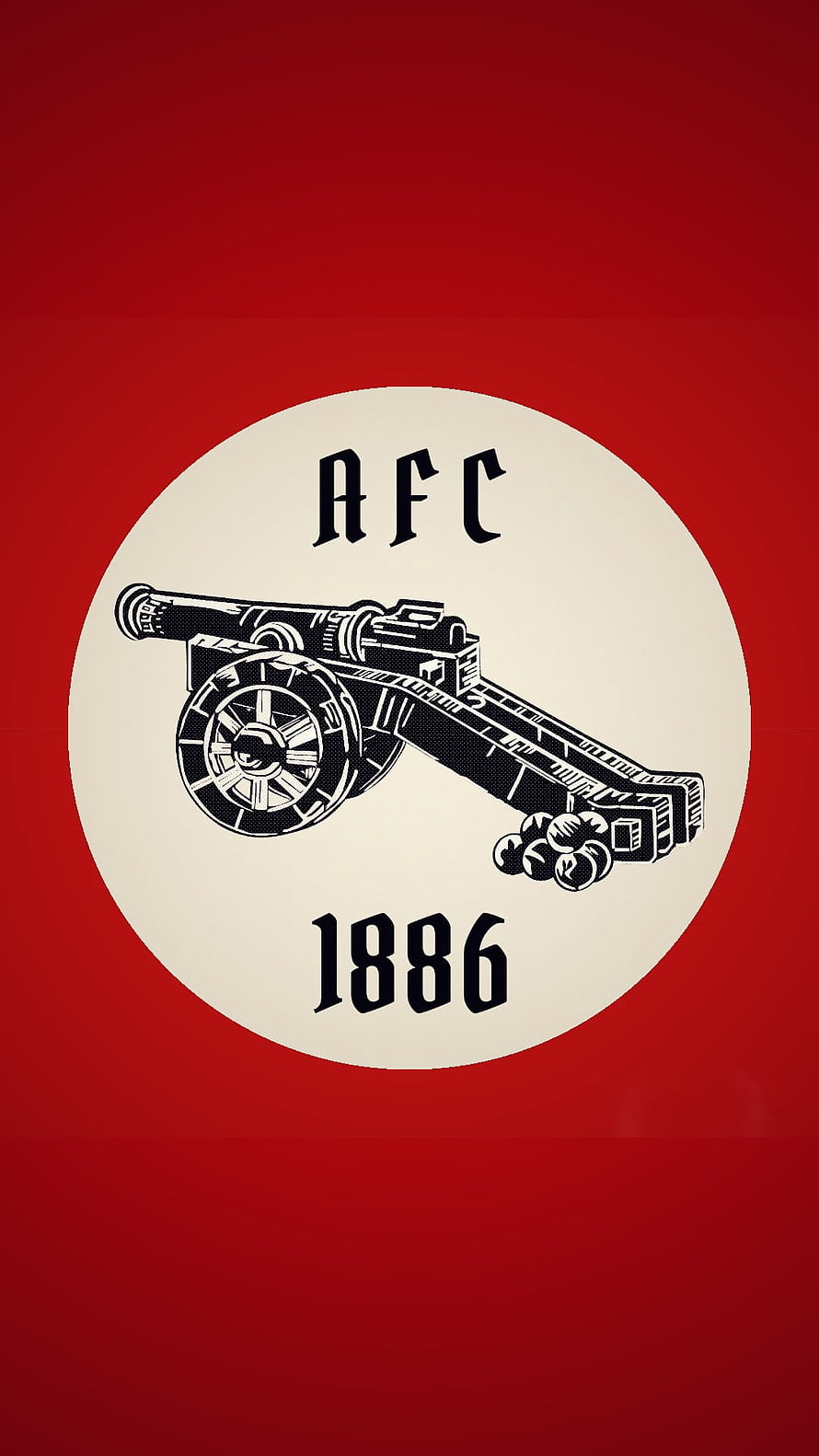 Arsenal FC 1886 Cannon Emblem on Deep Red Background HD phone wallpaper