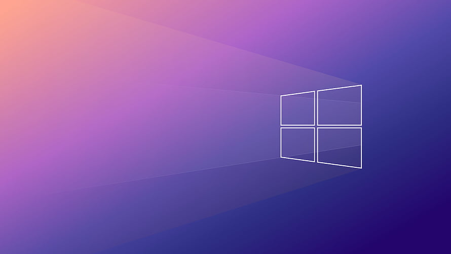 Windows 10 Default Purple Gradient Wallpaper with Minimalist Window Logo HD wallpaper