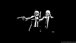 Star Wars Mandalorian and Darth Vader in Suits and Ties Silhouette HD wallpaper
