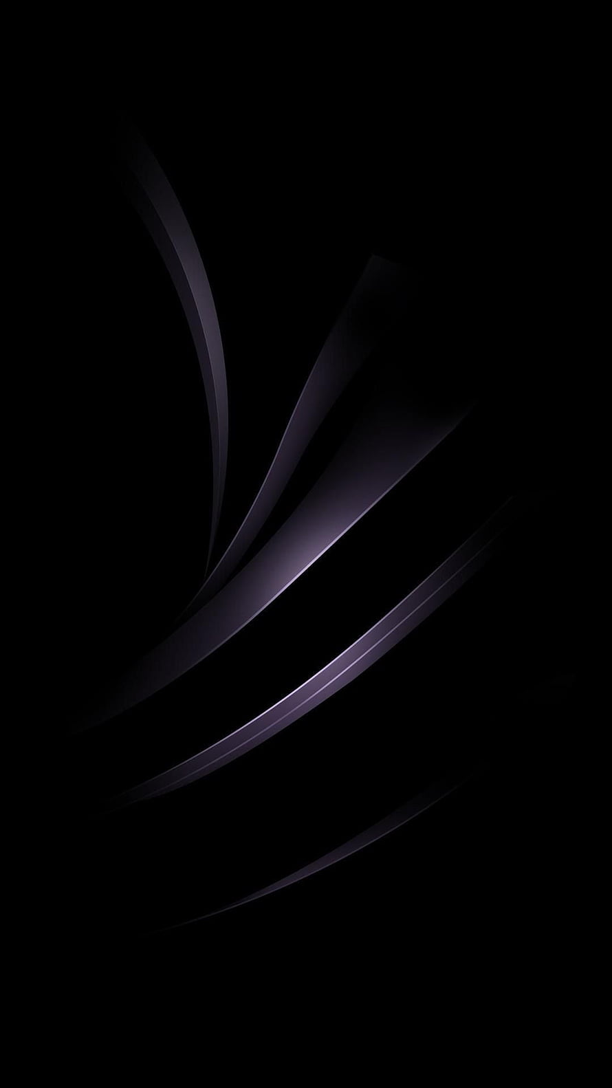 Minimalist Dark Abstract Curves with Subtle Purple Glow on Black Background HD phone wallpaper
