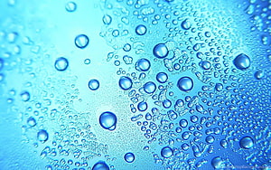 Vibrant Blue Water Bubbles Macro Photography Abstract Background HD wallpaper