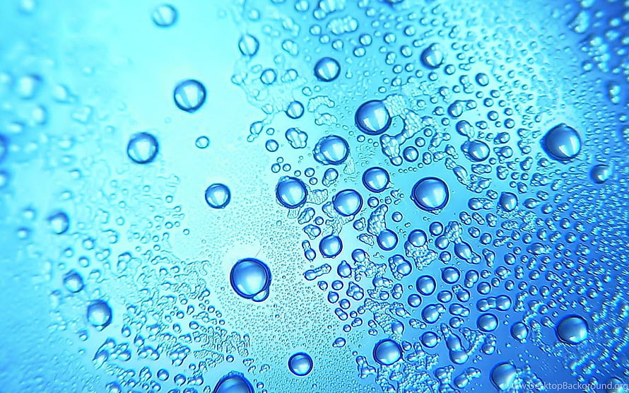 Vibrant Blue Water Bubbles Macro Photography Abstract Background HD wallpaper