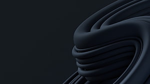 Dark Abstract 3D Ribbons Minimalist Desktop Background HD wallpaper