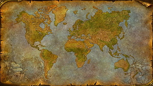 Azeroth World Map from World of Warcraft on Aged Parchment HD wallpaper