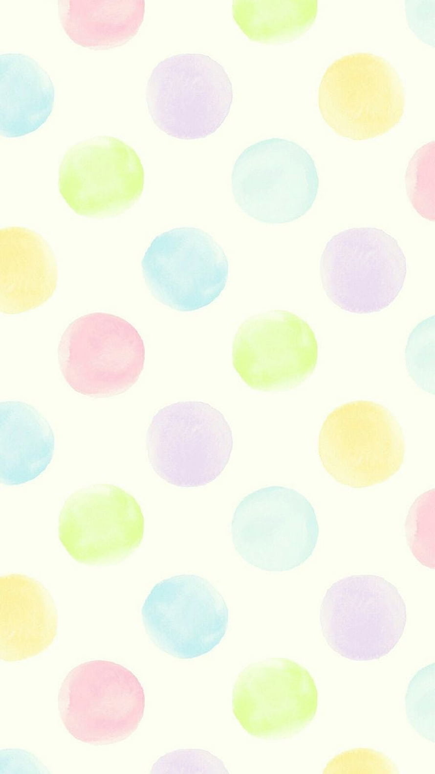 Pastel Watercolor Polka Dot Pattern with Soft Rainbow Circles on Cream Background HD phone wallpaper