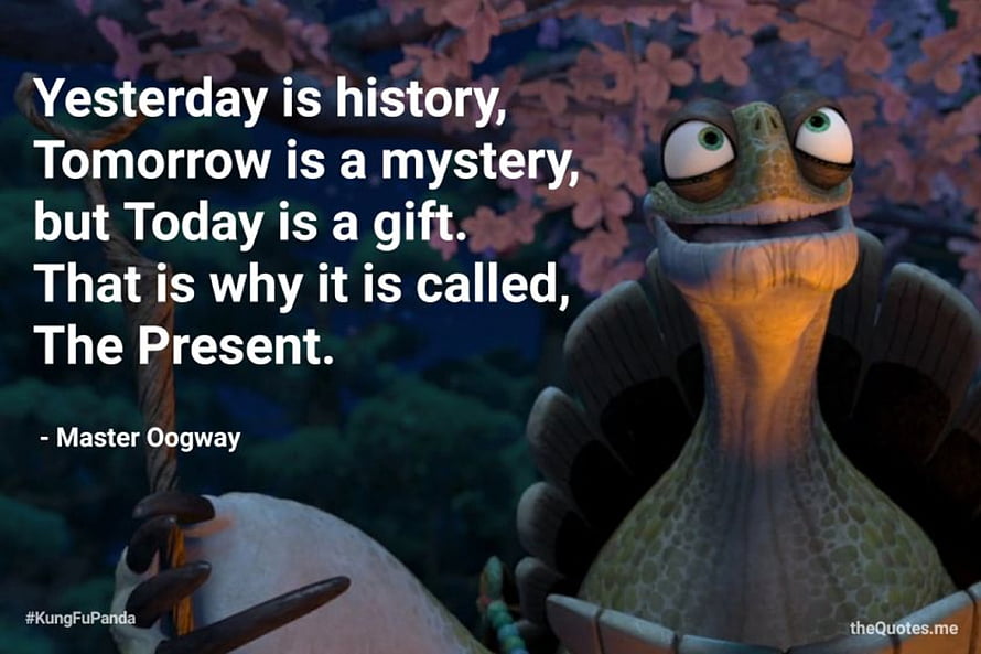 Master Oogway from Kung Fu Panda with cherry blossoms and a wise smile HD wallpaper